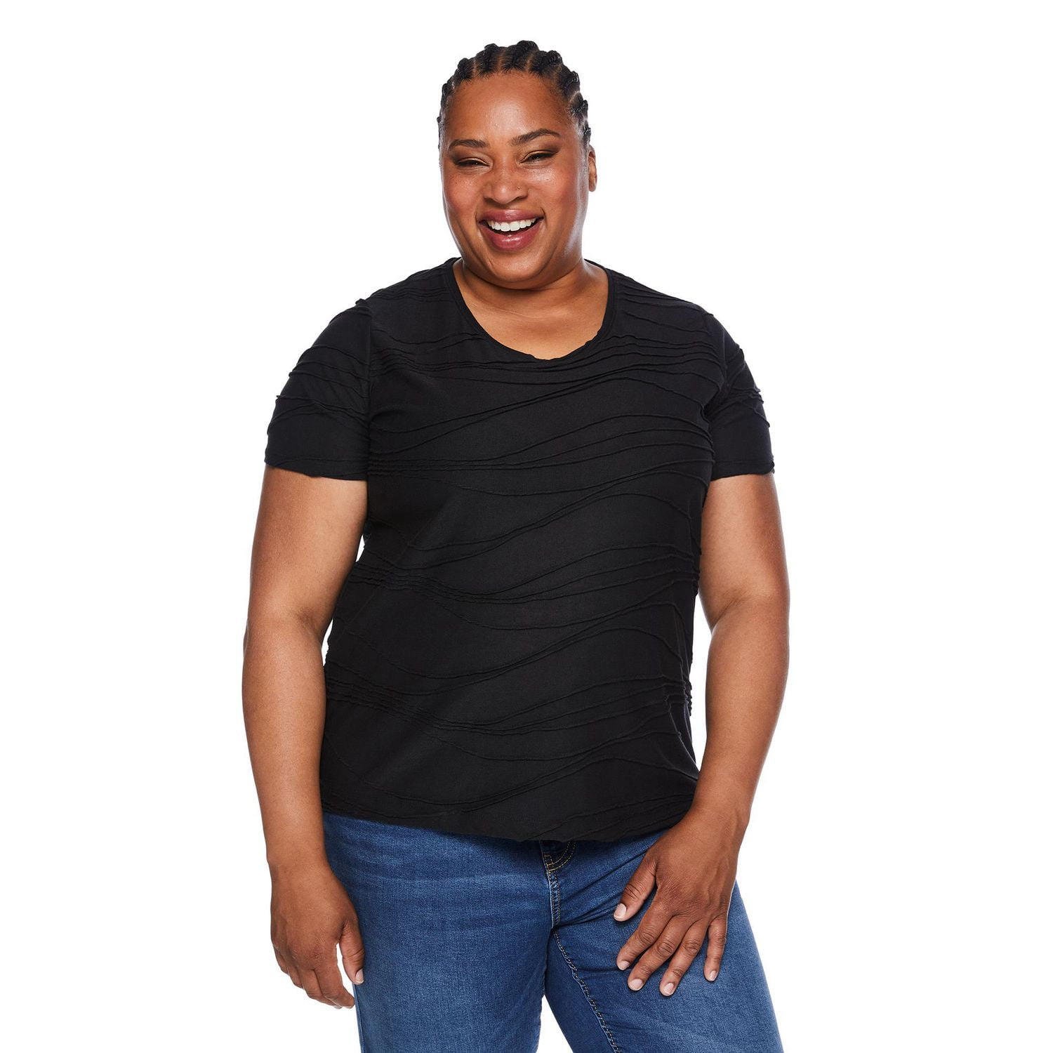 Iyla Women's Plus Ripple Tee, Sizes 1X-4X