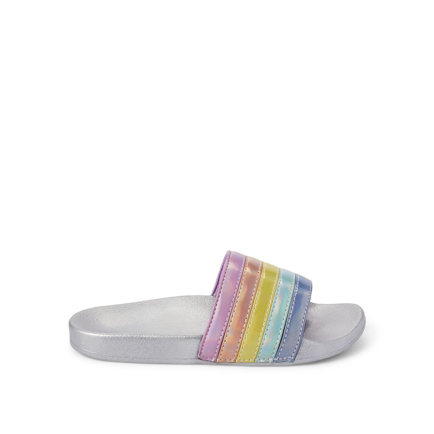 holographic rainbow sandals