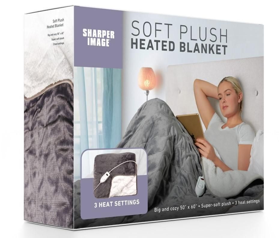 Sherpa Lining Sharper Image Heated Wearable Blanket Sharper Image