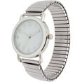 thumbnail image 1 of Women’s Silver-Tone Quartz Watch with Large White Dial and Expansion Band, 1 of 2