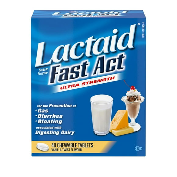 Lactaid Ultra Strength Lactase Enzyme Chewable Tablets, 40 Count