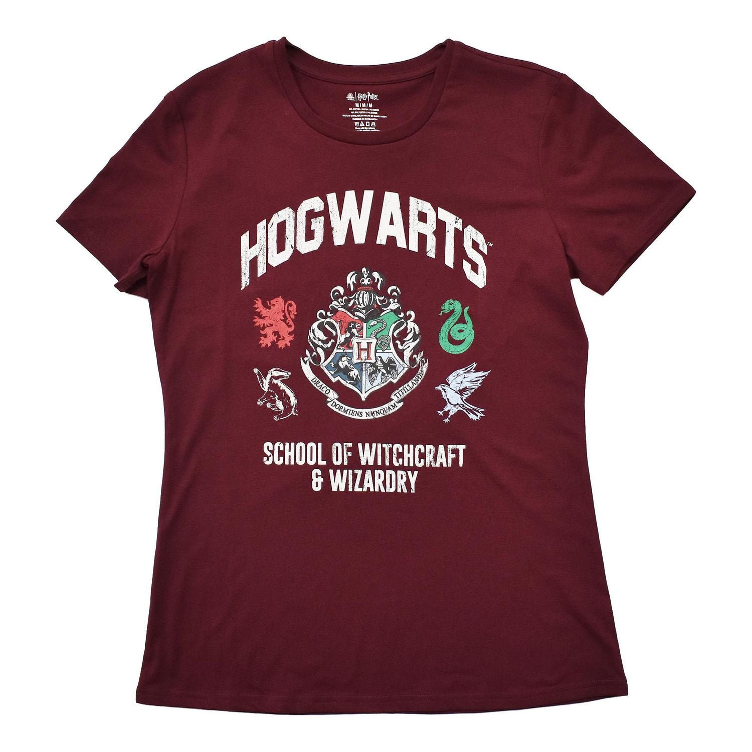 Ladies Harry Potter School Crest Short Sleeve T-Shirt
