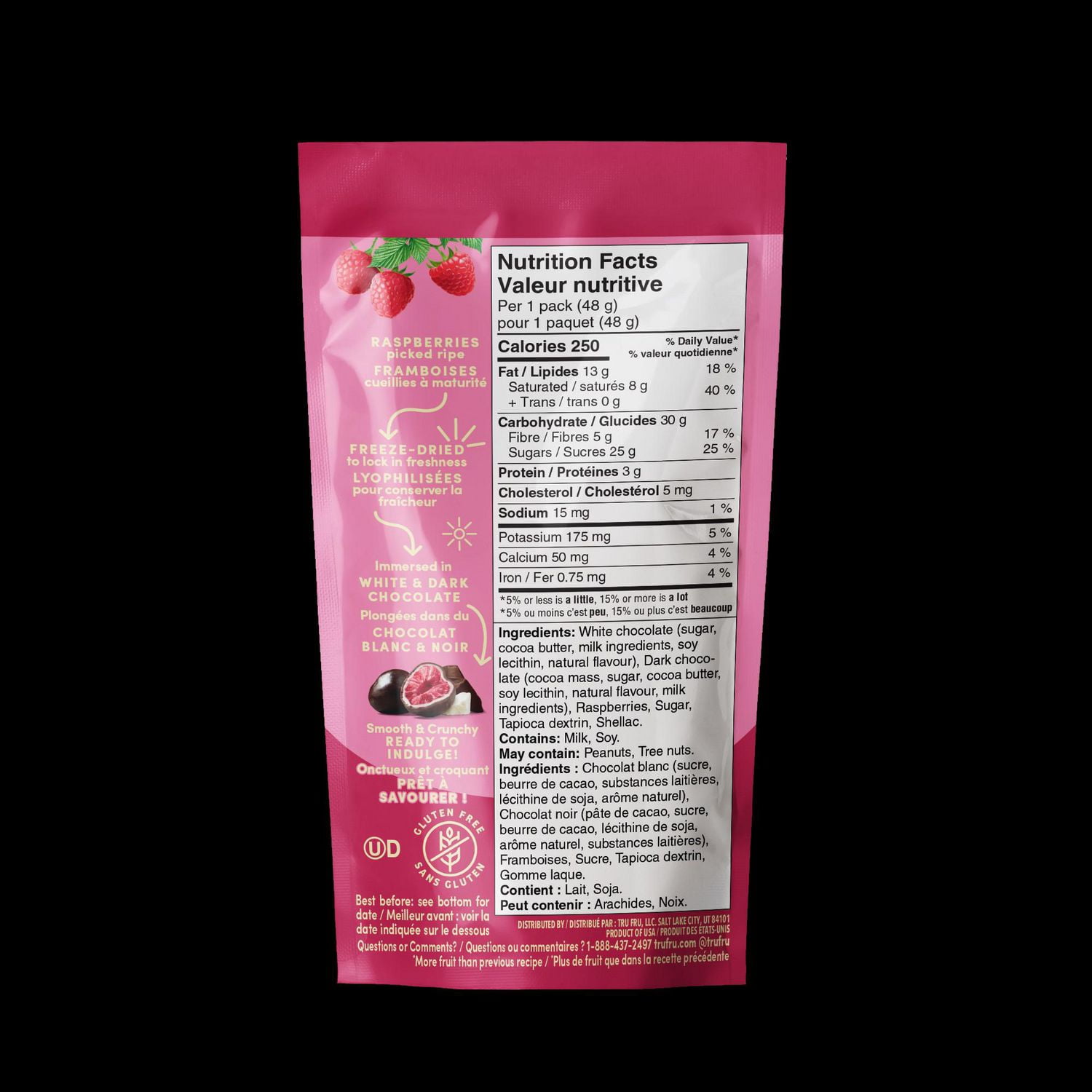 TRUFRU FRAMBOISES Framboises Trü Frü en chocolat noir et blanc