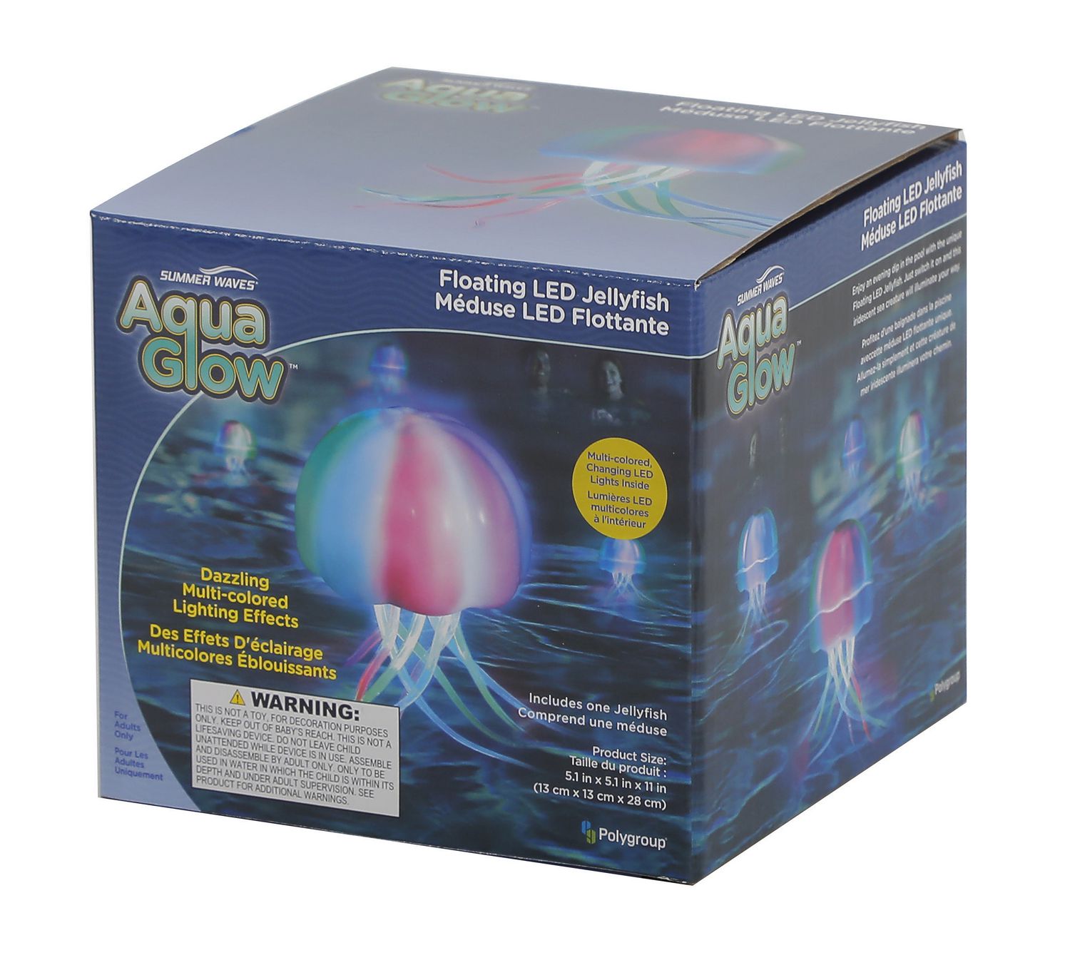 summer waves aqua glow floating jellyfish led swimming pool light