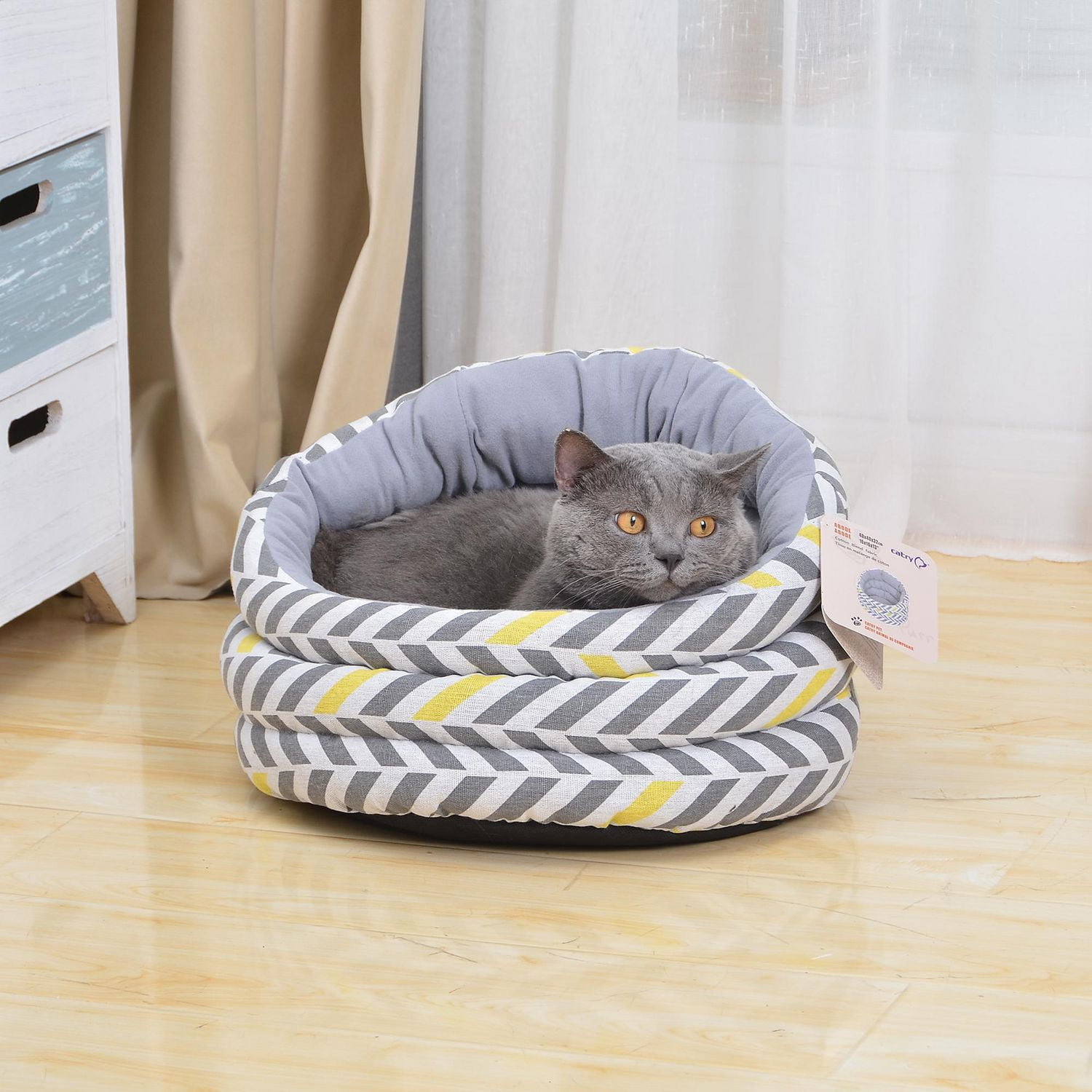 Vibrant Life Round Wrap Around Cat Bed 16 Inch Stylish Modern Cat Bed Walmart