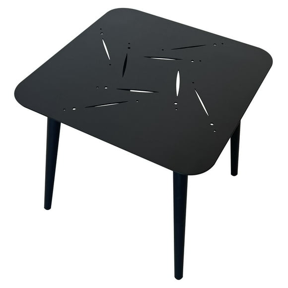 Table d'appoint carrée Istanbul en aluminium, finition noire