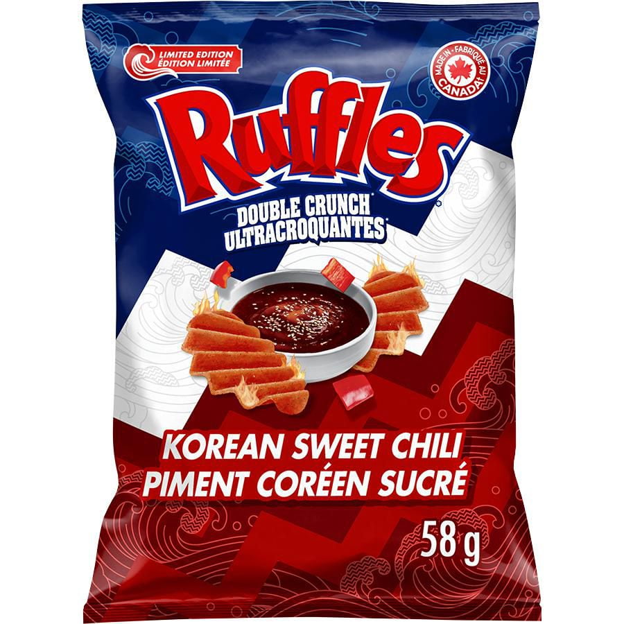 Ruffles Double Crunch Korean Sweet Chili Flavoured Potato Chips, 58 g.