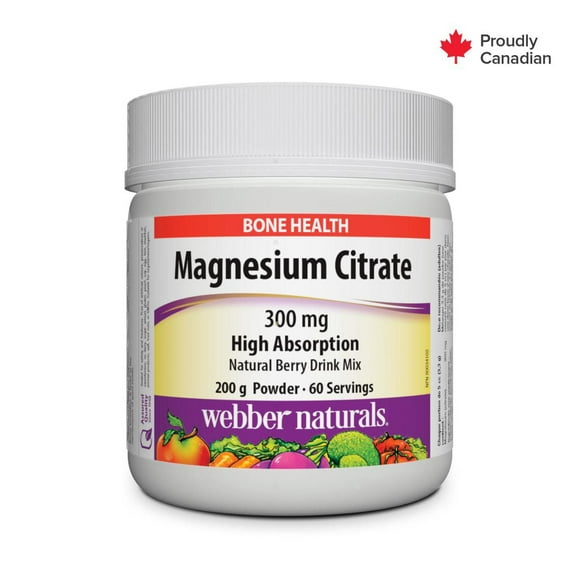 Webber Naturals Citrate de magnésium, 300 mg 200 g  poudre
