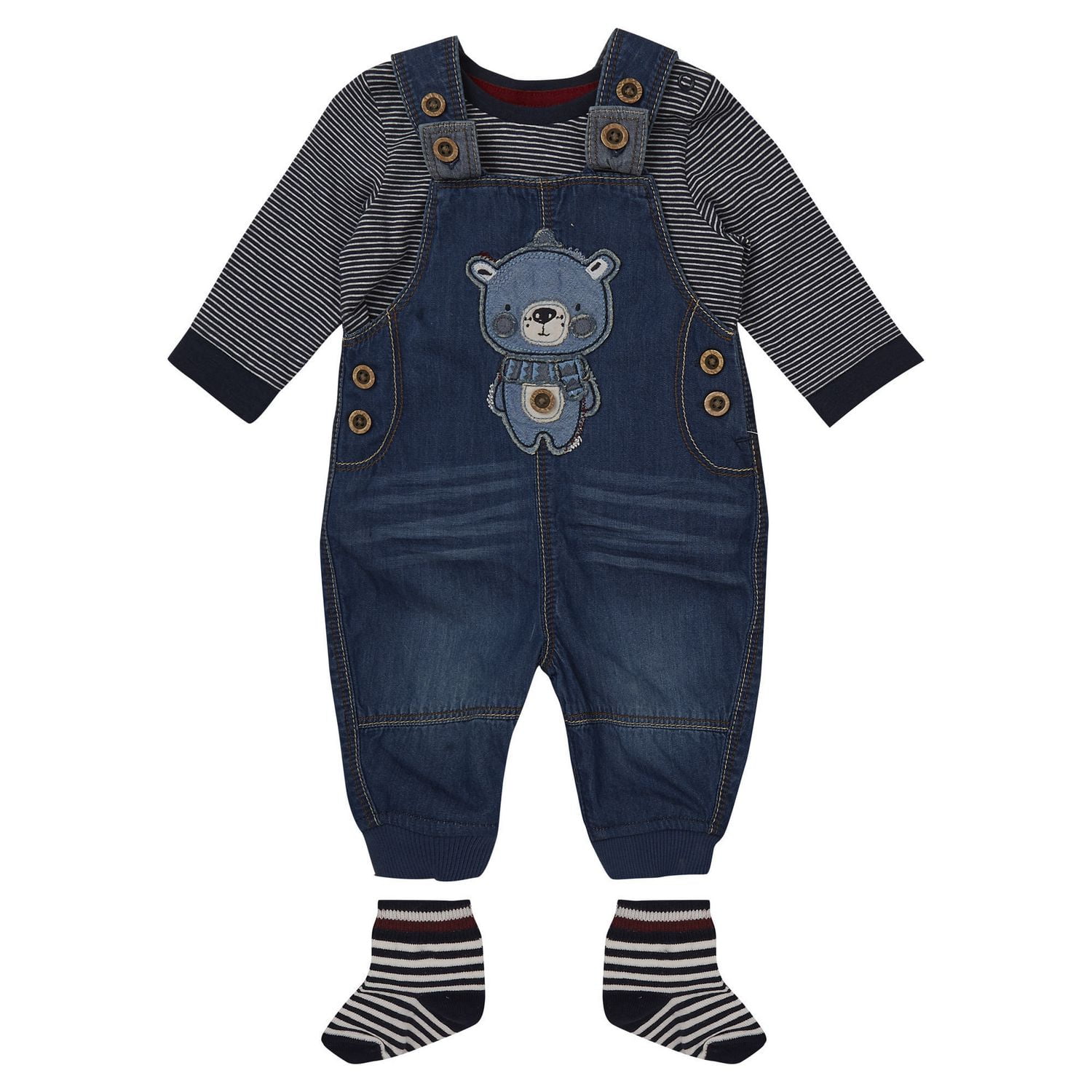 British Design Baby Boys Denim Bear Overalls Walmart Canada