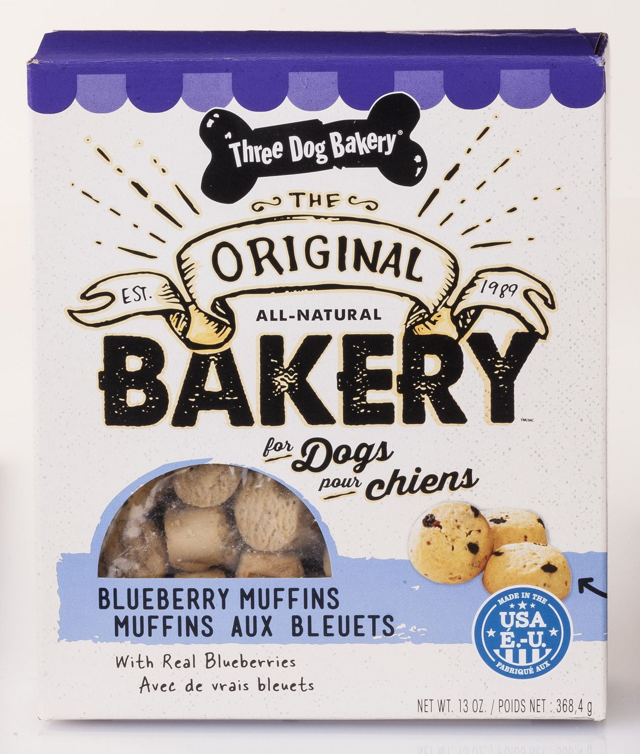 Three Dog Bakery™ Blueberry Muffins Dog Treats with Real Blueberries