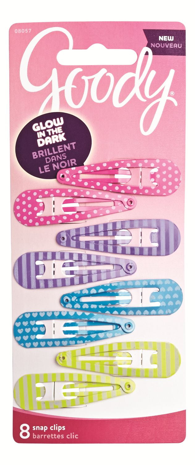 Goody Girls Snap Clips, Glow in the Dark Hair Clips, 8 Ct Walmart Canada