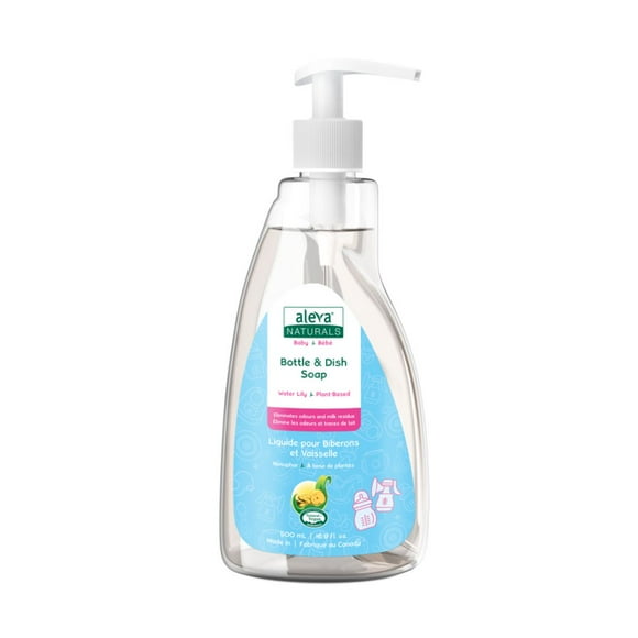 Aleva Naturals Bottle & Dish Liquid, Water Lily Scent - 500ml, A Baby-Safe Solution