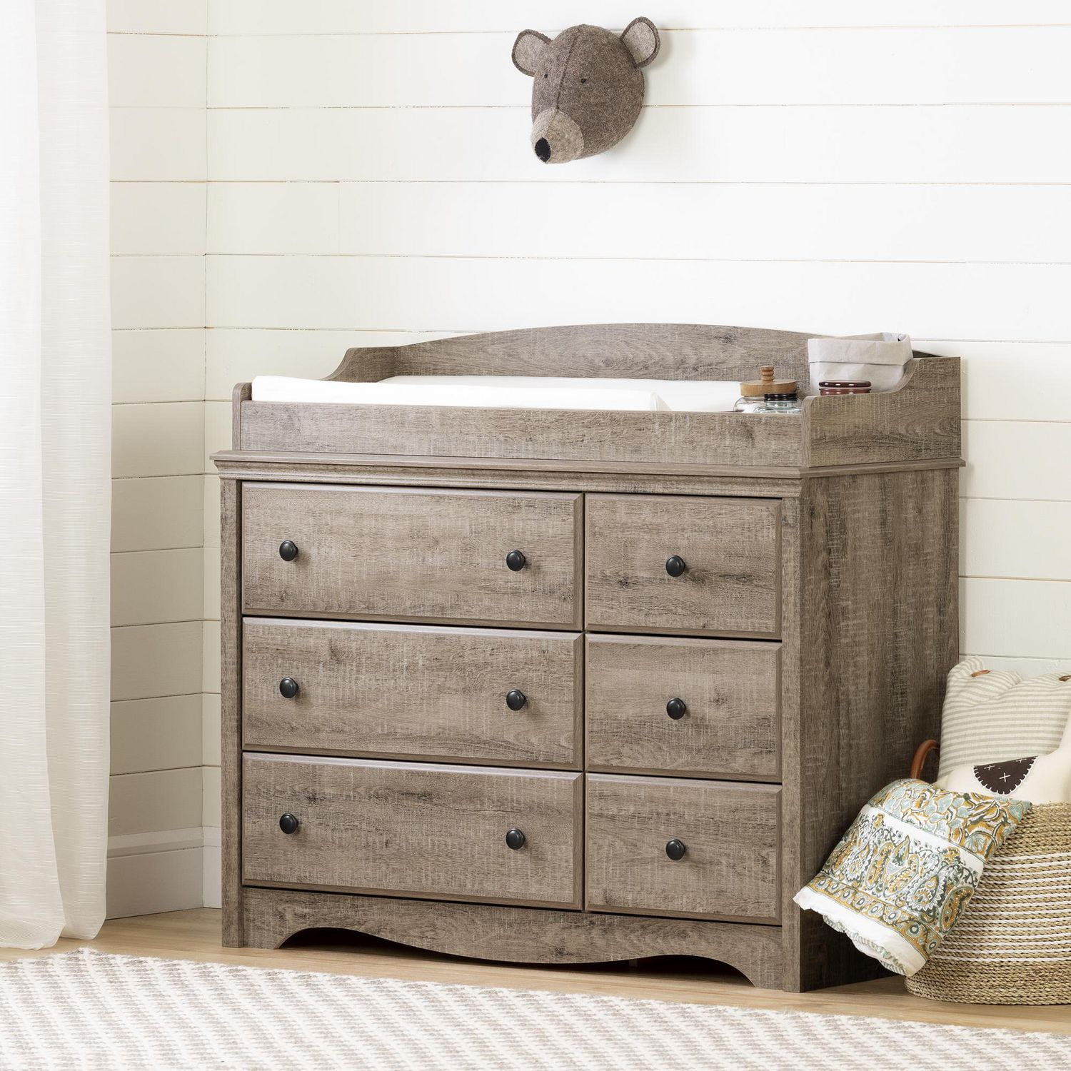 oak changing table dresser