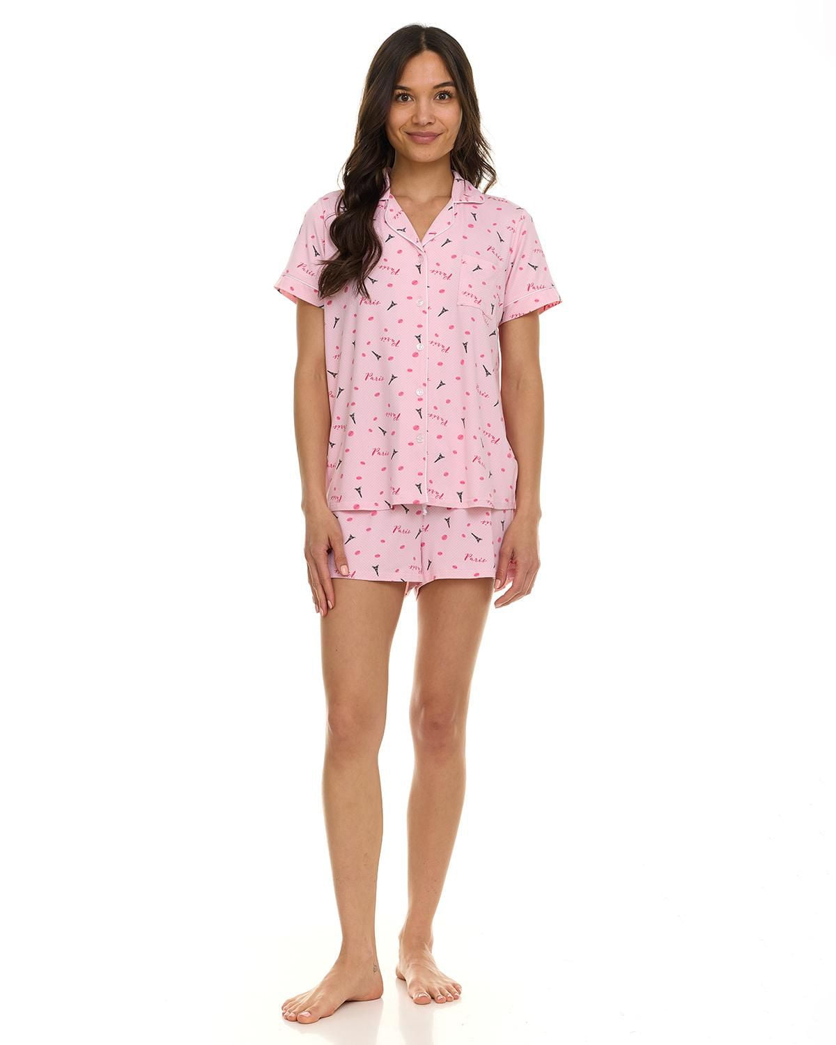 Ensemble pyjama 2 pièces à col cranté pour femme Paris Dreams, tailles S à XL