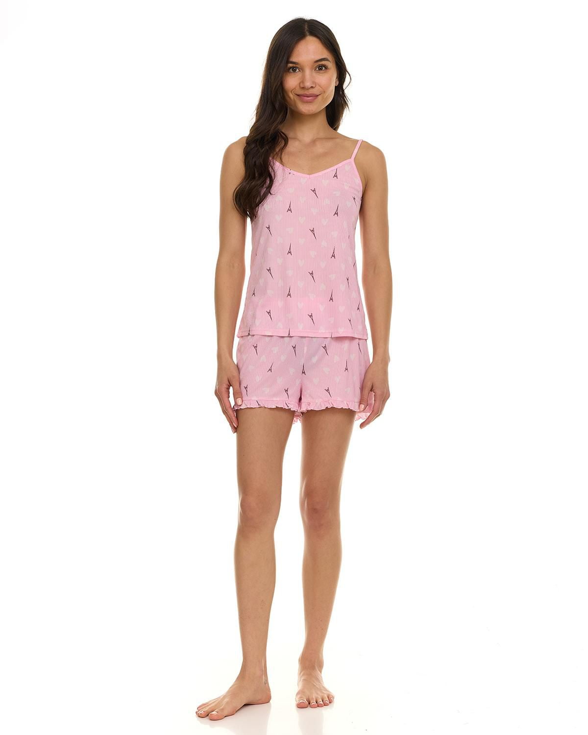 Paris Dreams Ladies Ribbed Cami and Short Pajama 2-Piece Set, Sizes S-XL – Online Exclusive