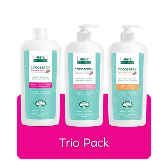 Aleva Naturals Cocoberry Toddles & Kids Hair & Body Care Trio - 480ml x3