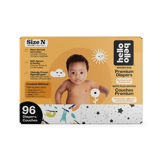Hello Bello™ Diapers - Club Pack - Size N (0-10 lbs) - 96 ct. - Walmart.ca