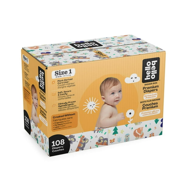Hello Bello™ Diapers - Club Pack - Size N (0-10 lbs) - 96 ct., Ultra-Soft,  Cloth-Like Feel, Inside and Out! 