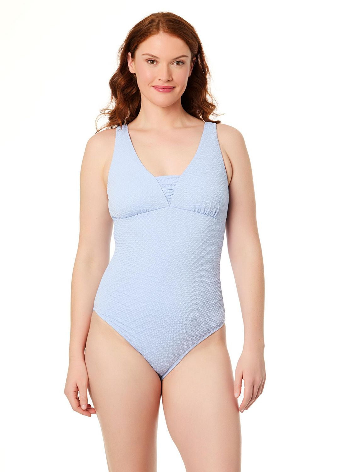Lands' End Women's Size S-XXL Nylon Spandex Grecian One-Piece Swimsuit with Shirring Detail