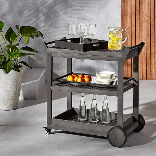 HOMETRENDS Patio Bar Cart Grey Walmart.ca