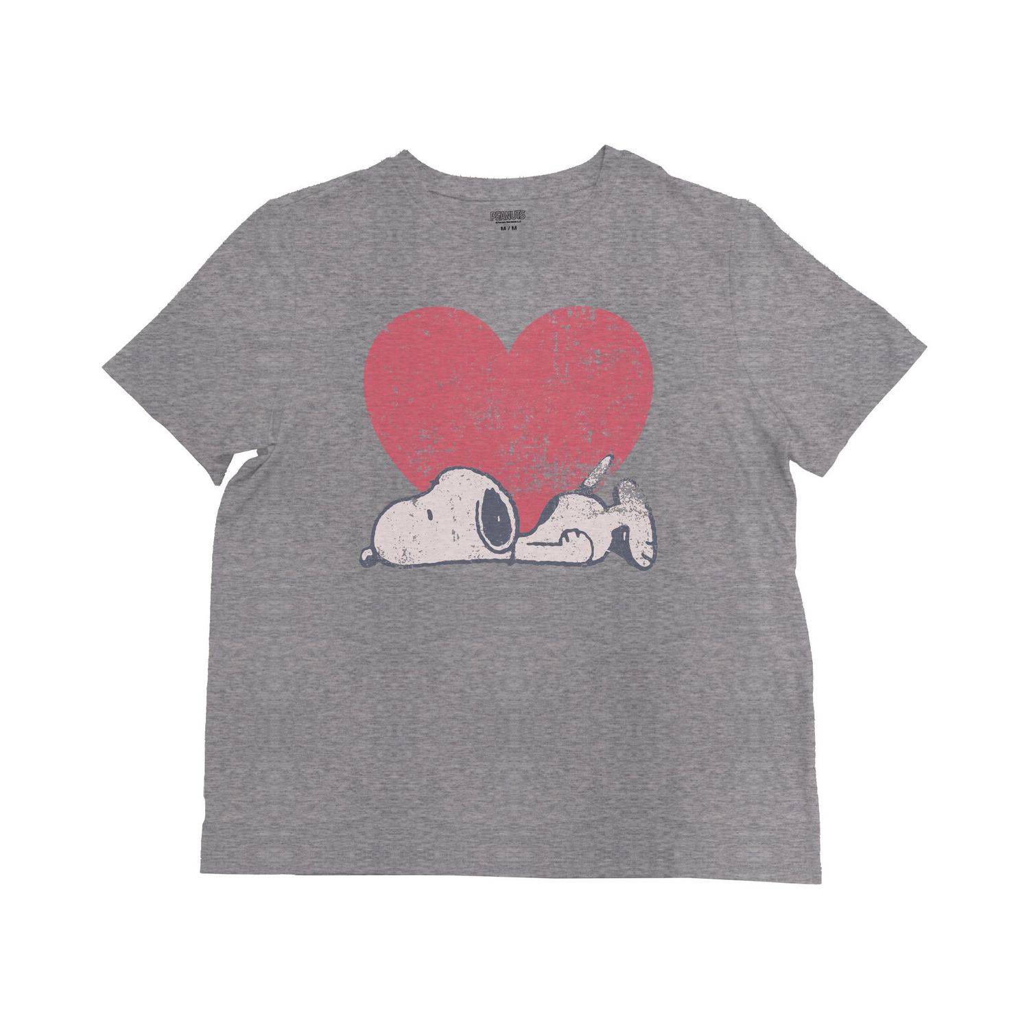 Peanuts Ladies Snoopy Heart Short Sleeve T-Shirt - Walmart.ca