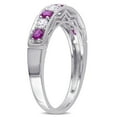 thumbnail image 2 of Tangelo 0.88 Carat T.G.W. Created Ruby and Created White Sapphire Sterling Silver Anniversary Ring, 2 of 5