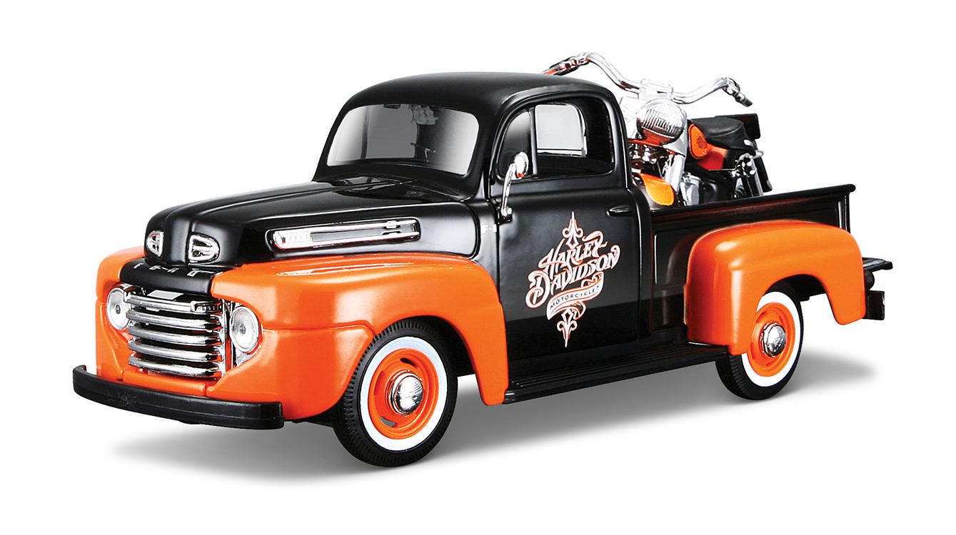 Maisto Tech Maisto-1:24 Pick up Truck with 1:24 Motorcycle - H-D