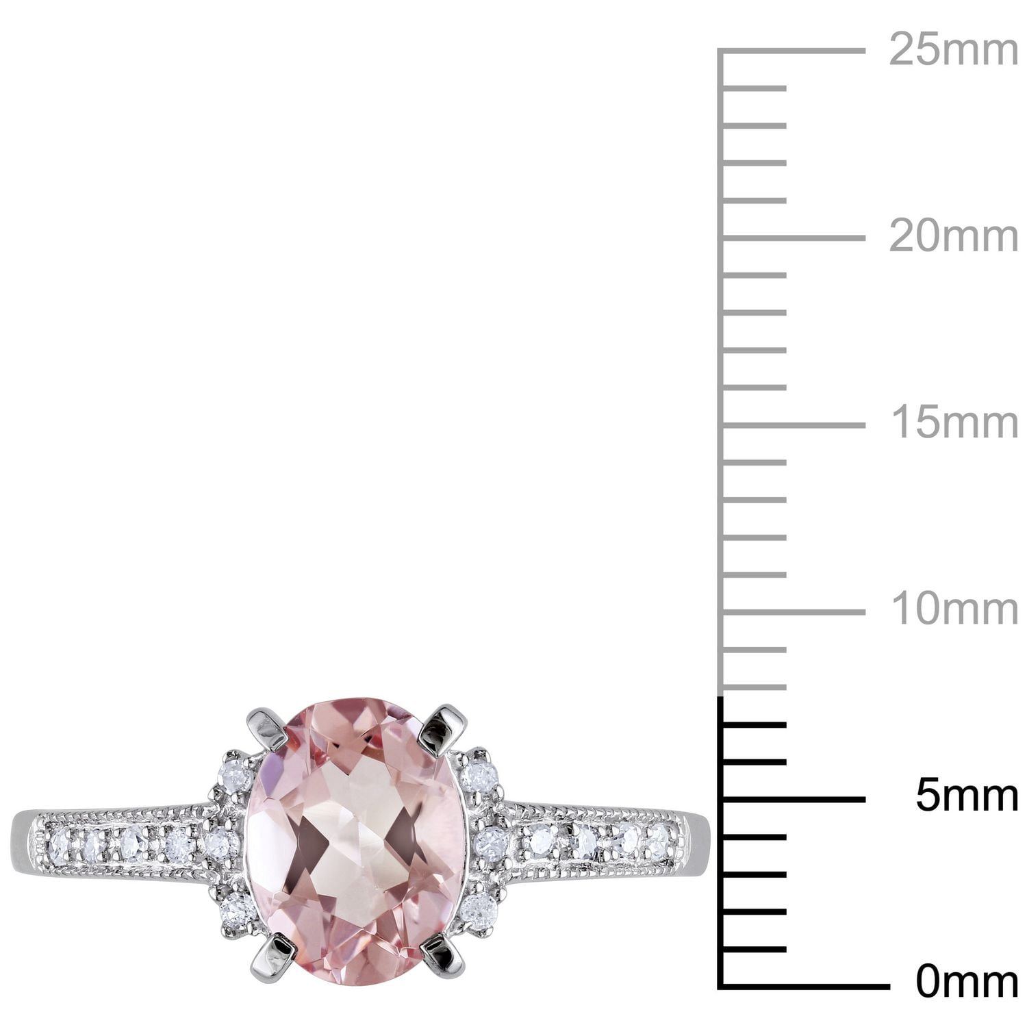 Tangelo 1.14 Carat T.G.W. Morganite and Diamond-Accent Sterling Silver Cocktail Ring