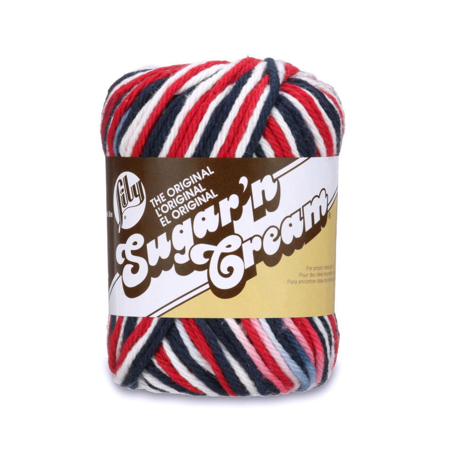 Lily Sugar’n Cream Ombres Yarn (57 g / 2 oz), Red, White & Blue Ombre