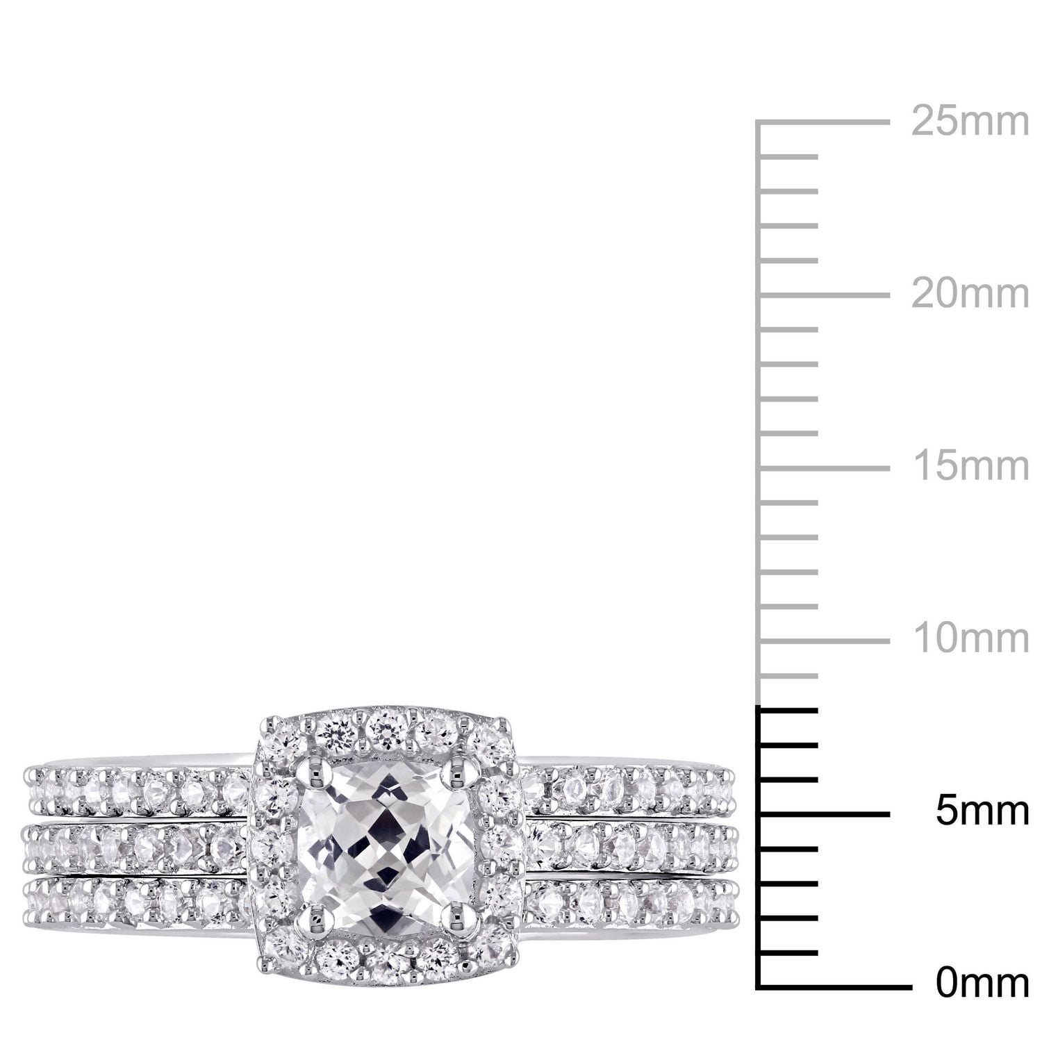 Miabella 1.50 Carat T.G.W. Created White Sapphire Sterling Silver Halo Bridal Set