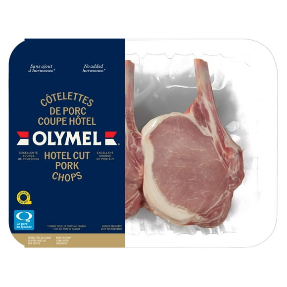 Hotel cut pork chops - Bone-in Pork Loin Chops, Uncooked, Hotel cut pork chops, 0.25 - 0.55 KG