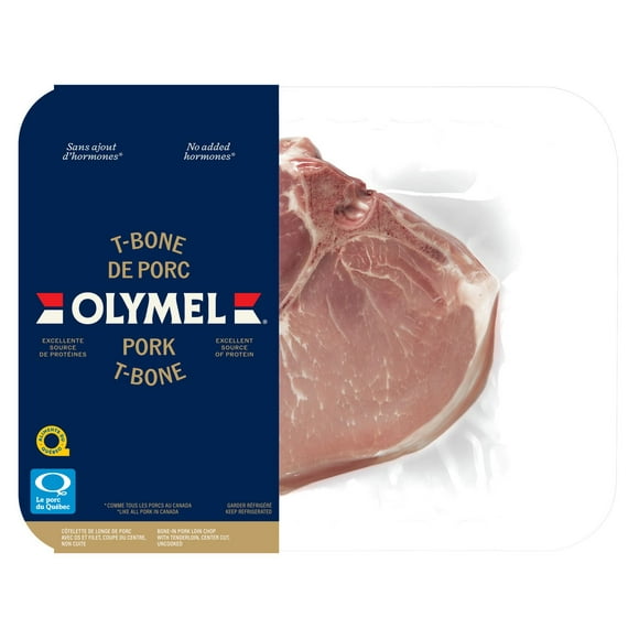 Pork T-Bone - Bone-In Pork Loin Chops with Tenderloin, Center Cut, Uncooked, Pork T-Bone, 0.25 - 0.55 KG