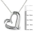 thumbnail image 2 of Miabella Diamond Accent Sterling Silver Double-Heart Pendant, 18", 2 of 4