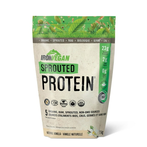 Iron Vegan Sprouted Protein Powder Natural Vanilla, 1 kg