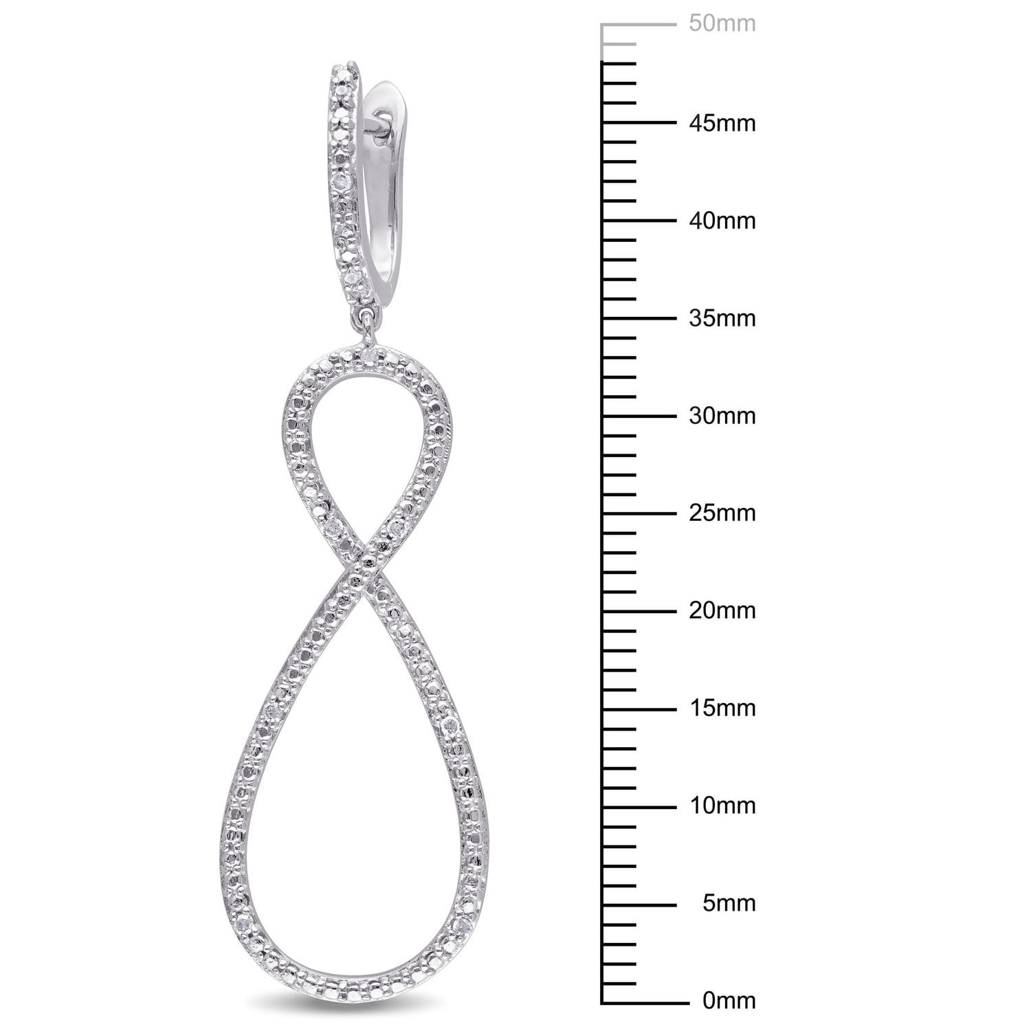 Miabella 0.10 Carat T.W. Diamond Sterling Silver Infinity Drop Earrings