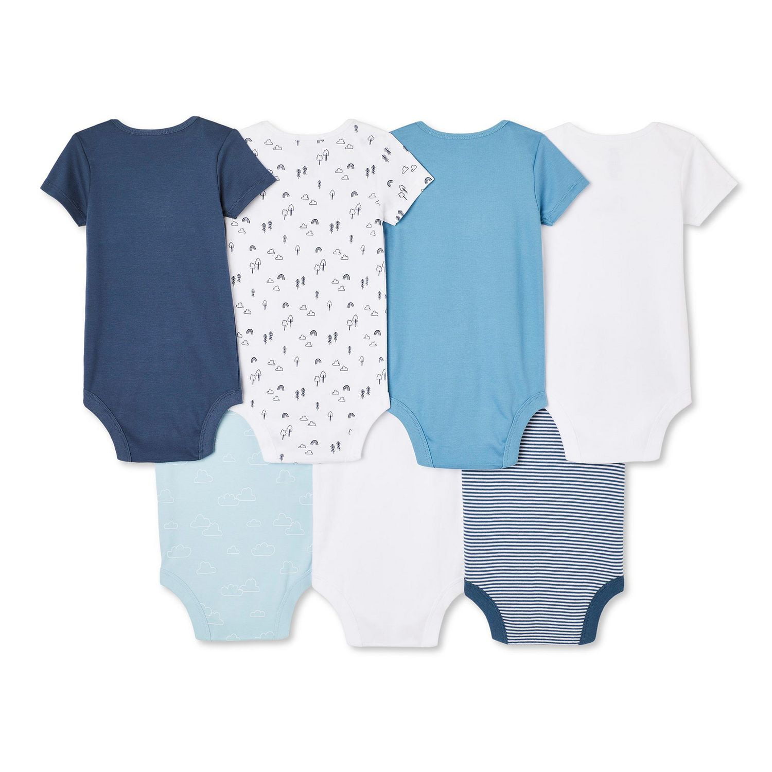 George Baby Boys' Bodysuit 7-Pack, Sizes 0-12 months