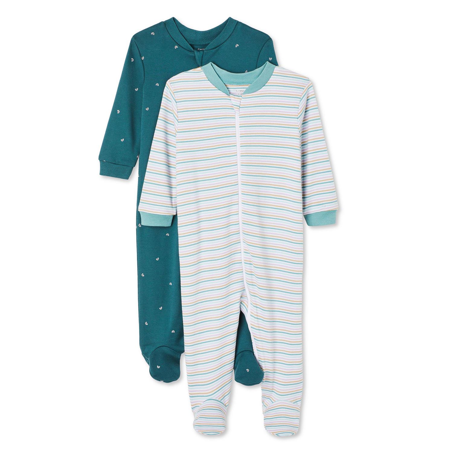 Pyjama layette unisexe 100 % coton George pour nourrissons, paquet de 2