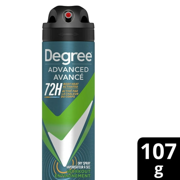Degree Men Advanced Antisudorifique en Vaporisateur à Sec pour 72 h de protection contre les odeurs et la transpiration Workout Series Endure avec technologie MotionSense®