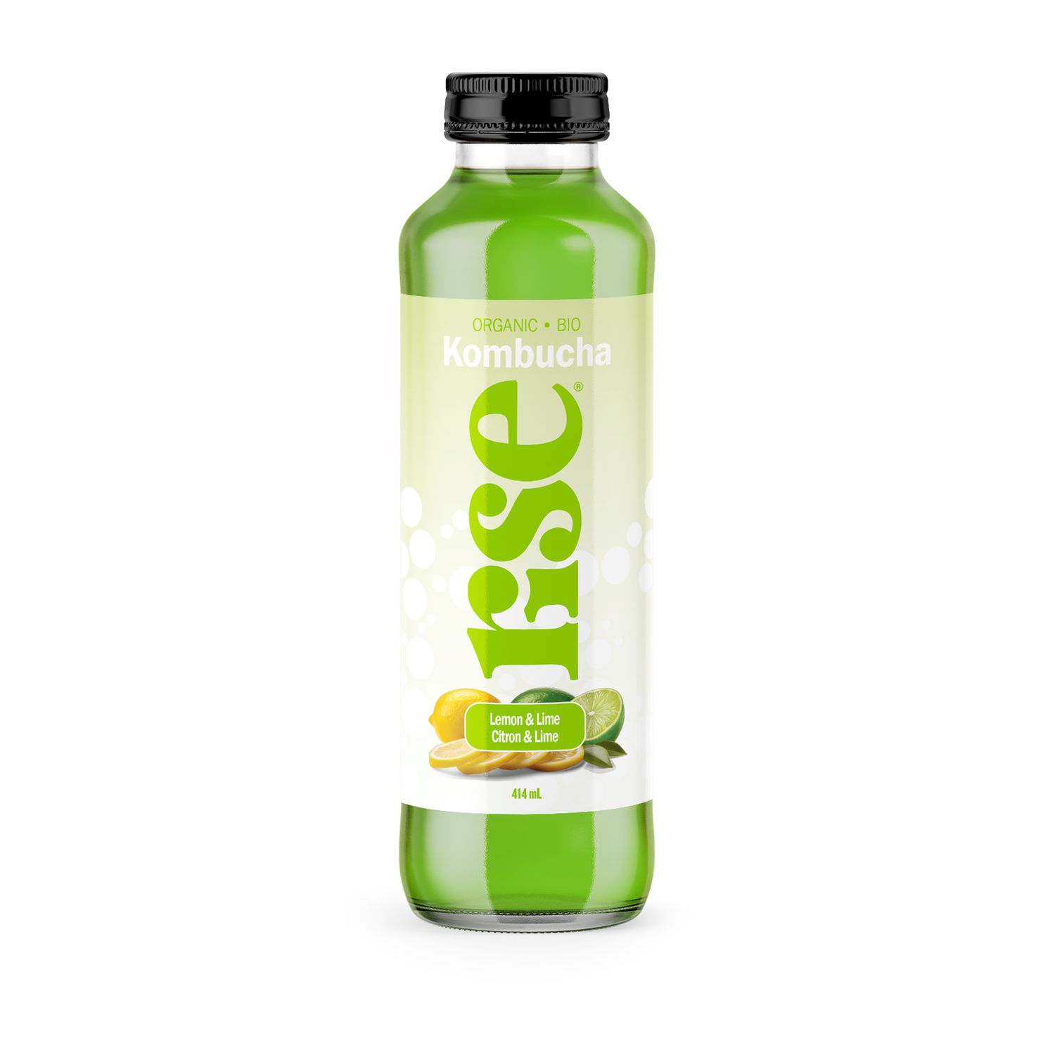 Rise Lime & Matcha Organic Kombucha, 414 mL