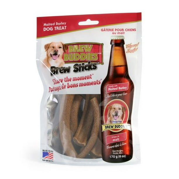Gâterie pour chiens de l'orge malté Brew SticksMC Brew BuddiesMC d'Omega Paw