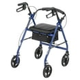 thumbnail image 4 of Drive Medical Blue Aluminum Rollator Rolling Walker with Fold Up and Removable Back Support and Padded Seat, 4 of 9