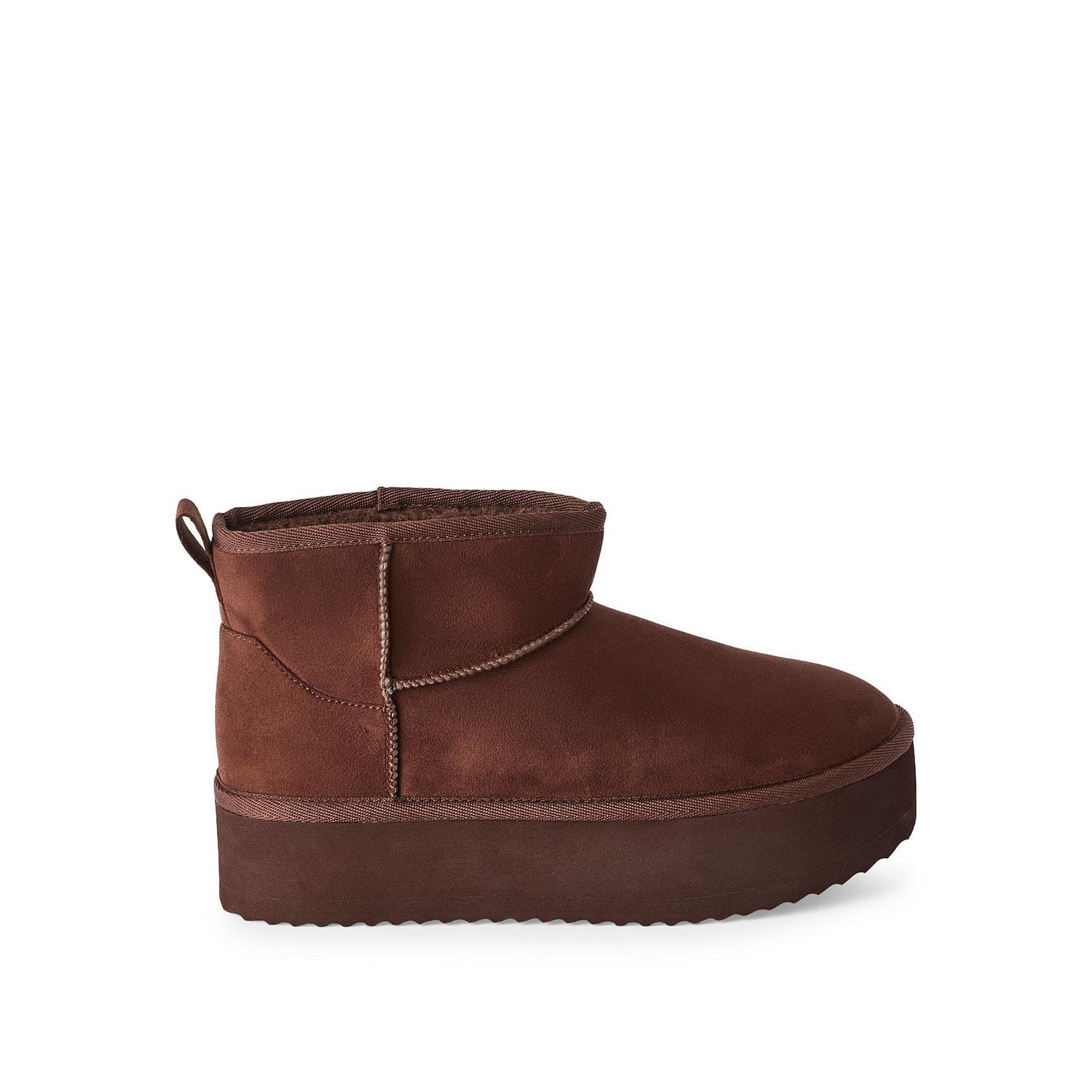 Time and Tru Women's Platform Cozy Boots, Wide Width Sizes 6-10