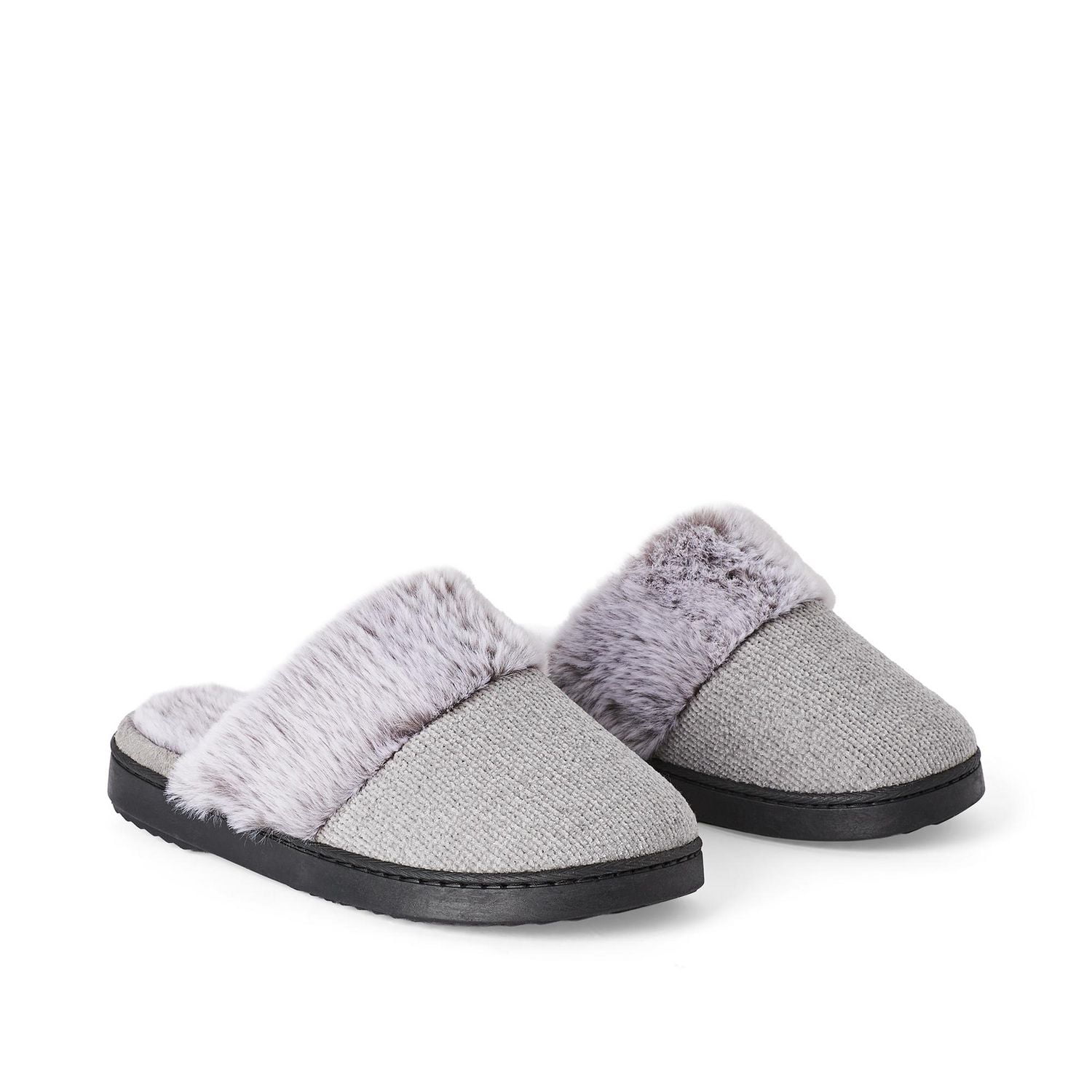Time and Tru Women's Marled Berber Mule Slippers, Sizes 5/6-9/10
