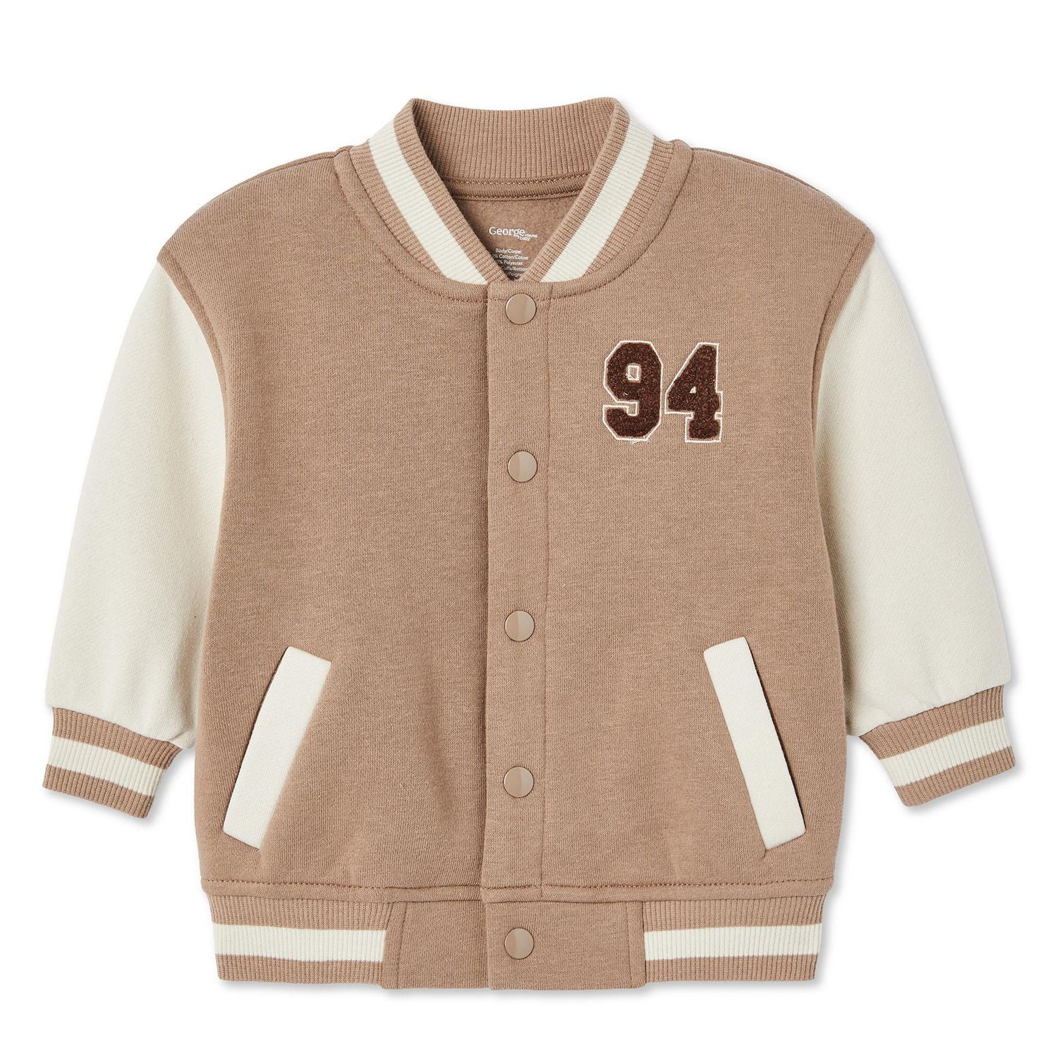 George Baby Boys' Fleece Varsity Jacket, Sizes 0-24 months