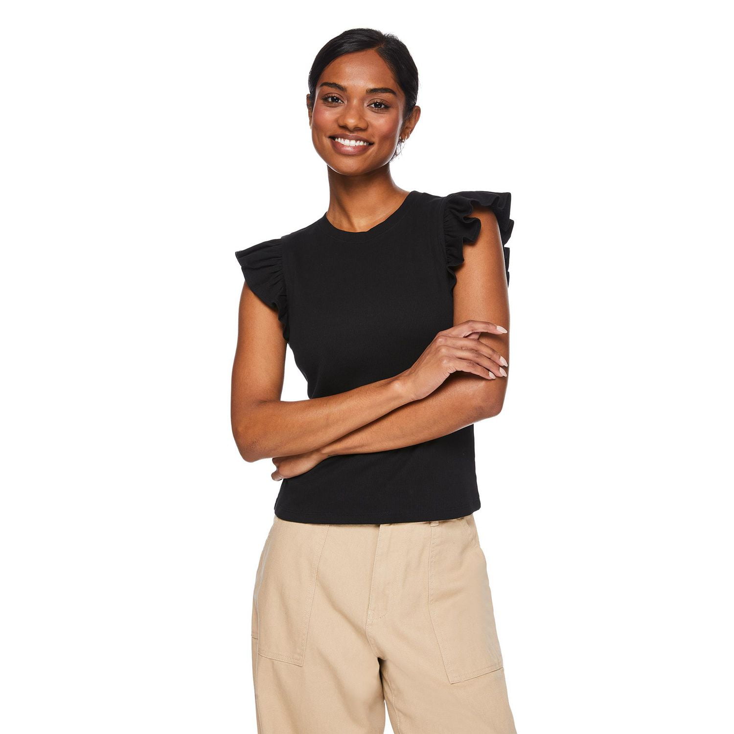 George Women's Rib Ruffle Tee