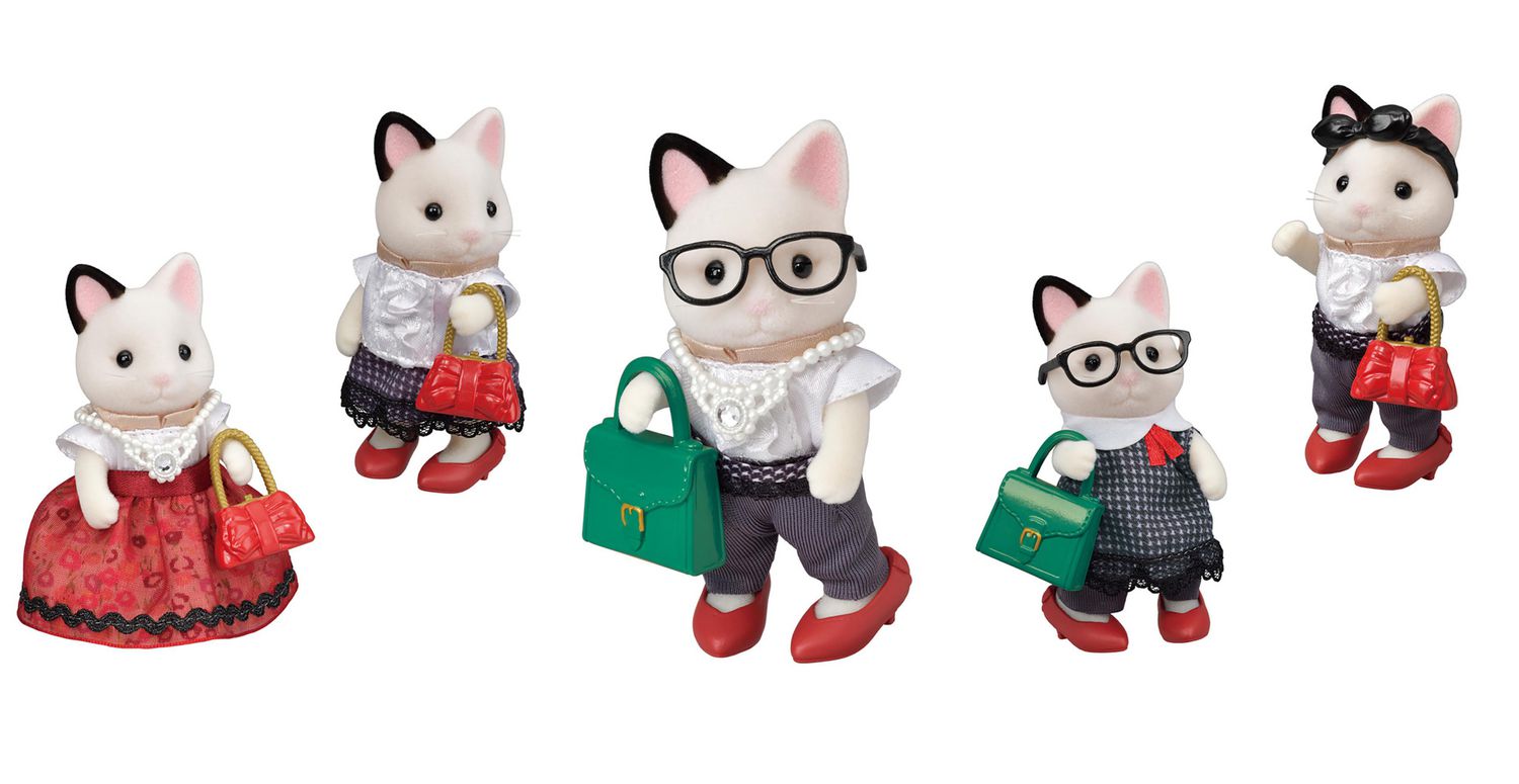 Calico Critters Fashion Playset Tuxedo Cat, Dollhouse Playset with