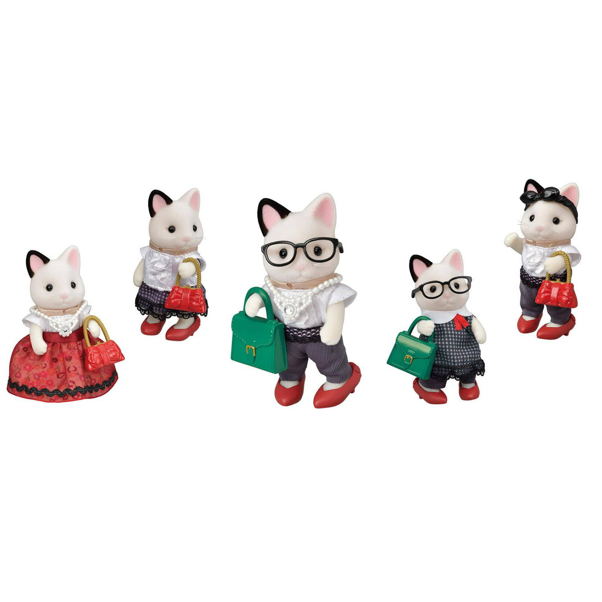 Calico Critters Fashion Playset Tuxedo Cat, Dollhouse Playset with Figure  and Fashion Accessories 