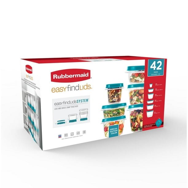 Rubbermaid Easy Find Lids Food Storage Containers, 42Piece Set, Blue