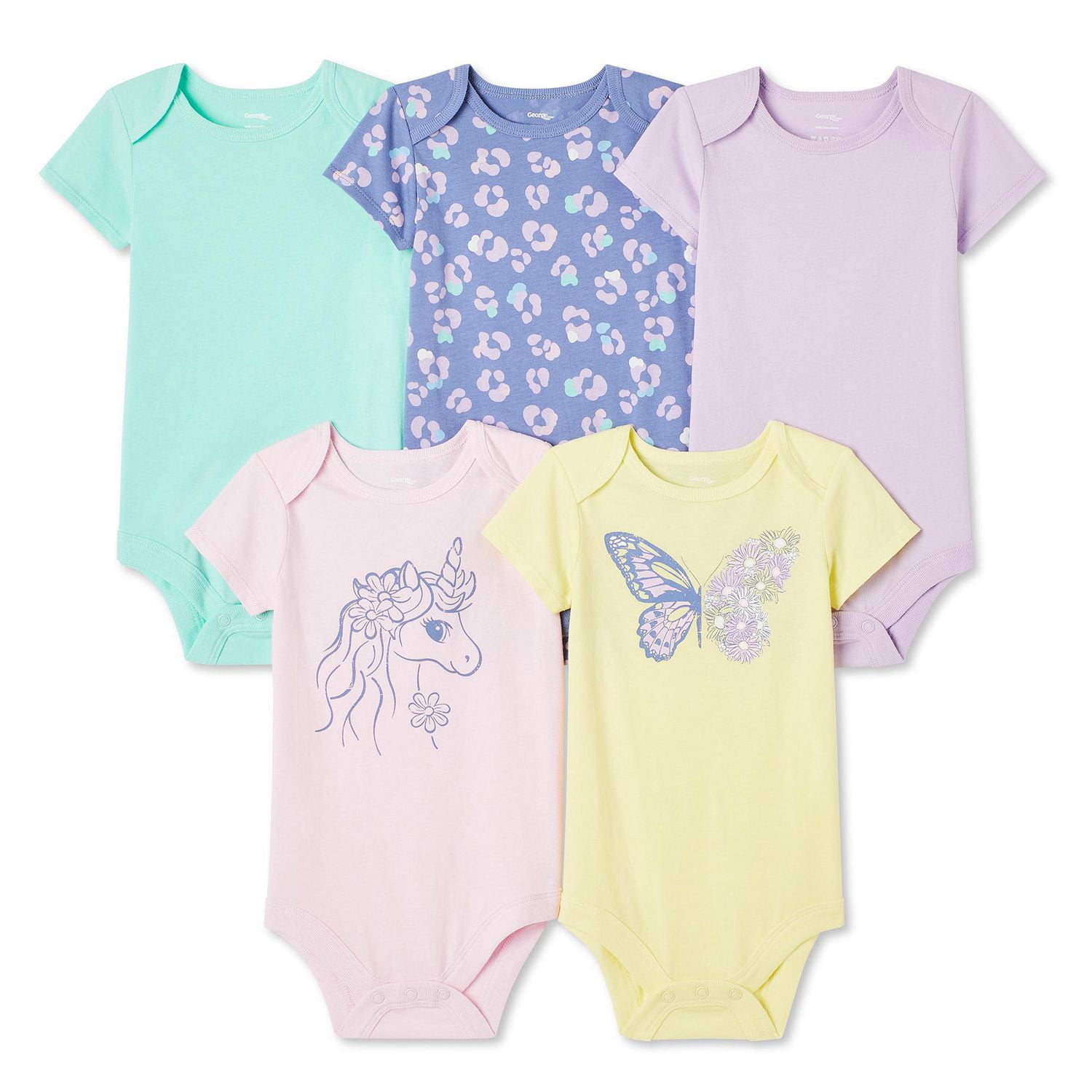 George Baby Girls' Bodysuit 5-Pack