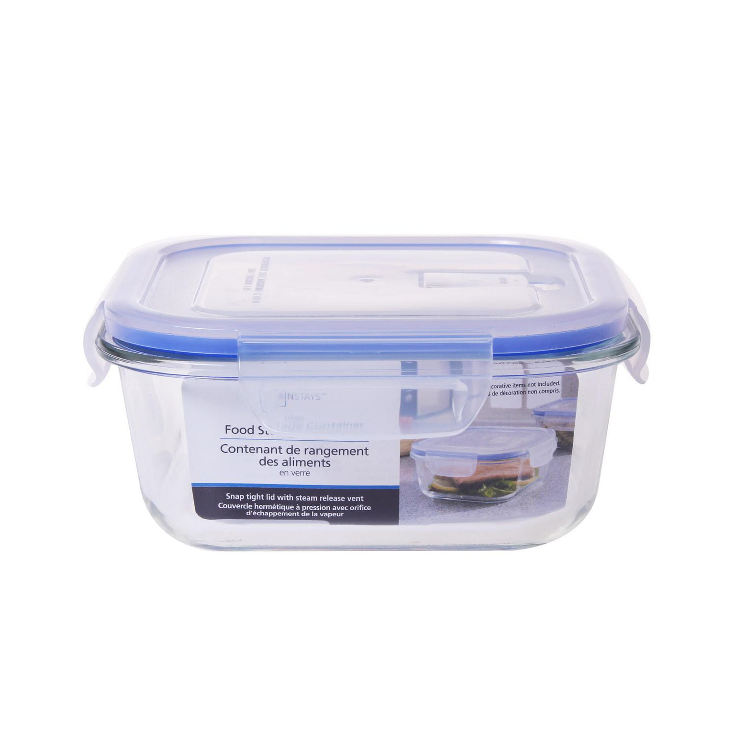 Mainstays 800ML SQUARE GLASS FOOD STORAGE WITH PP LIDS Walmart Canada